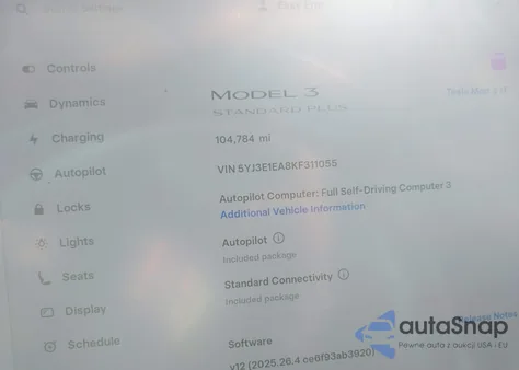 2019 Tesla Model 3 Long Range/Mid Range/Standard Range/Standard Range Plus из США, поврежденный, VIN 5YJ3E1EA8KF311055